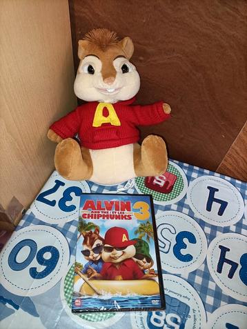 Alvin en de Chipmunks knuffel 23 cm + nieuwe dvd 
