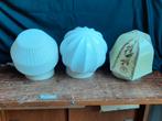 Drie oude lampen, Ophalen of Verzenden, Gebruikt, Glas, Art Deco