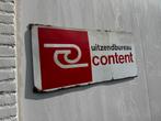Emaille Reclamebord Uitzendbureau Content Vintage Bord, Antiek en Kunst, Antiek | Emaille, Ophalen