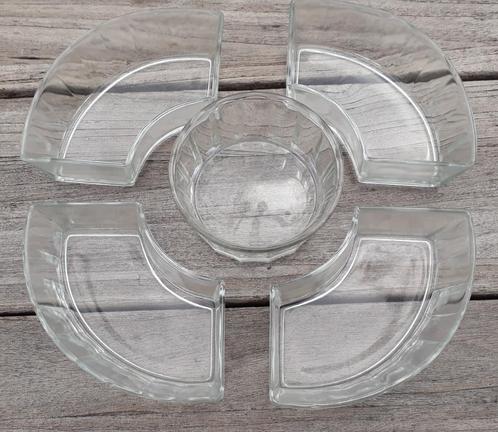 Glazen schaal, handgemaakt, 6-delig, vintage, Verzamelen, Glas en Borrelglaasjes, Gebruikt, Overige typen, Ophalen of Verzenden