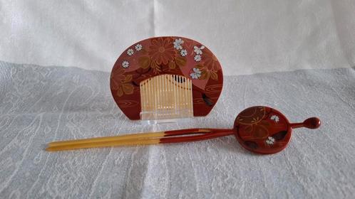 Japanse haarkam(kushi) + haarpin(kanzashi), Antiek en Kunst, Curiosa en Brocante, Verzenden