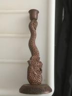 gebeeldhouwde oosterse houten kandelaar, Ophalen of Verzenden