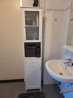 Witte badkamerkast met legplanken en open vak, Ophalen, (Half)hoge kast, Minder dan 50 cm, Gebruikt