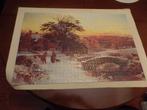 Puzzel schilderij winterlandschap 1000 stukjes, Ophalen of Verzenden, 500 t/m 1500 stukjes, Gebruikt, Legpuzzel
