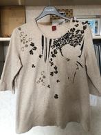 shirt T shirt dames Olsen 42/44 beige met print 1/2 tot 3/4, Olsen, Beige, Maat 42/44 (L), Ophalen of Verzenden