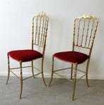 Vintage Chiavari stoel Hollywood Regency messing 1 van 2, Ophalen, Gebruikt, Vintage design brass Chiavari stoel messing Regency Mid-Century