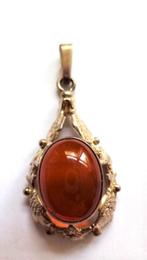 Zilveren hanger met cognackleurige barnsteen, Fischland (908, Sieraden, Tassen en Uiterlijk, Ophalen, Zo goed als nieuw, Zilver