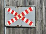 Antiek emaille bord spoorwegovergang, Trein, Gebruikt, Overige typen, Ophalen of Verzenden