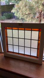 Twee identieke antieke glas in lood ramen in kathedraal glas, Ophalen, Gevelraam of Ruit, Zo goed als nieuw, Minder dan 80 cm