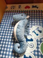 Zeepaardje zeepaard knuffel blauw met wit 32 cm, Ophalen of Verzenden