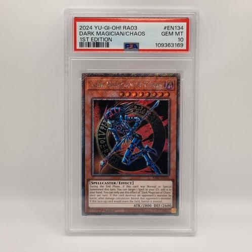 Yu-Gi-Oh Dark Magician Of Chaos RA-03 EN134 PSA 10, Hobby en Vrije tijd, Verzamelkaartspellen | Yu-gi-Oh!, Nieuw, Losse kaart