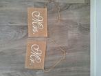 Mr & mrs jute bruiloft slinger, Ophalen of Verzenden, Zo goed als nieuw, Versiering, Geboorte of Huwelijk