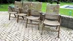 Teakhouten tuinstoelen, Ophalen, Gebruikt, Teakhout, Verstelbaar