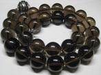 Rookkwarts ketting top kwaliteit 175gram design zilver slot, Ophalen, Bruin, Zo goed als nieuw, Steen of Mineraal