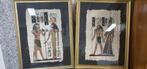 Set van 2 Egyptische papyrusschilderingen, Ophalen, Zo goed als nieuw, Schilderij, 75 cm of meer