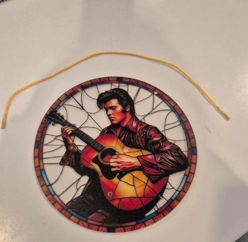 Elvis Presley Glas in Lood afbeelding - Ø 20 cm, Huis en Inrichting, Woonaccessoires | Schilderijen, Tekeningen en Foto's, Nieuw