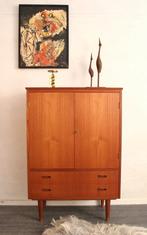 Mid century vintage hoge Deense teakhouten design kast, Ophalen of Verzenden