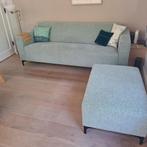 Bank lichtblauw, mosterd, turquoise, Huis en Inrichting, Banken | Bankstellen, Ophalen, Minder dan 75 cm, Driepersoons, Zo goed als nieuw