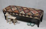 Bohemian Bank Kelim Bankje Oosterse Hocker Kleurrijke Sofa, Minder dan 75 cm, Nieuw, Ophalen of Verzenden, Rechte bank