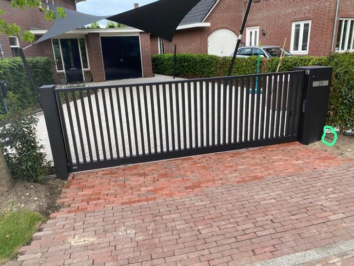 lamellen poort op maat gemaakt, Tuin en Terras, Tuinpoorten, Nieuw, Schuifpoort, IJzer, 150 tot 200 cm, 200 cm of meer, Ophalen of Verzenden