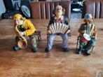 3 muziek stenen  clowns  op een bankje, Ophalen of Verzenden