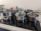 WMF pannenset, Huis en Inrichting, Keuken | Potten en Pannen, Keramische plaat, Pannenset, Rvs, Zo goed als nieuw