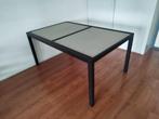 Glazen uitschuifbare tuintafel - 160 x 100cm, Ophalen, Gebruikt, Rechthoekig, Metaal