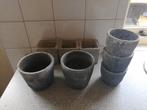 Bloempotten 8 stuks beton en betonlook, Tuin en Terras, Bloempotten, Ophalen, Zo goed als nieuw, Tuin, Overige vormen