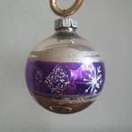 Kerstbal vintage paarse band, ., Ophalen of Verzenden, Zo goed als nieuw, .