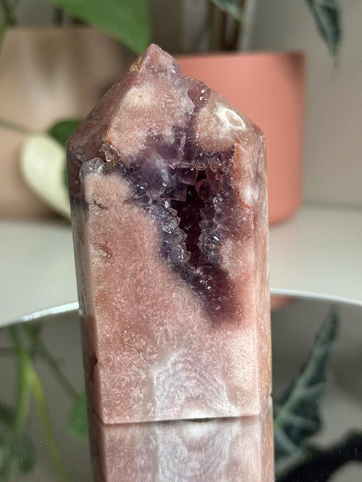 Roze amethist torens, Verzamelen, Mineralen en Fossielen, Mineraal, Verzenden