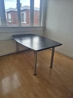 Zwarte Eettafel met Metalen Poten, Huis en Inrichting, Tafels | Eettafels, Ophalen, Gebruikt, 100 tot 150 cm, 50 tot 100 cm