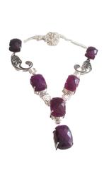925 zilver ketting Robijn, Sieraden, Tassen en Uiterlijk, Kettingen, Verzenden, Nieuw, Met edelsteen, Zilver
