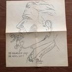 Getekend verzet. Anonieme spottekening van Hitler 25x29 cm., Verzenden, Duitsland, Boek of Tijdschrift