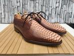 Floris van Bommel bruine croco herenschoenen - Maat 42 (8), Bruin, Verzenden, Floris van Bommel, Zo goed als nieuw