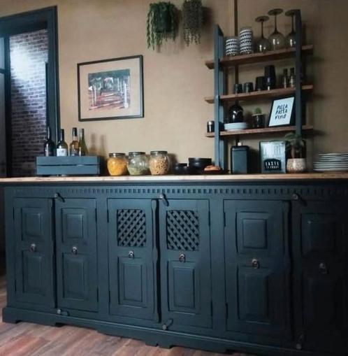 Mooi rustiek groot dressoir mat zwart, Huis en Inrichting, Kasten | Dressoirs, Zo goed als nieuw, 25 tot 50 cm, Ophalen