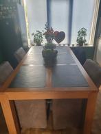 Robuuste eettafel en/of salontafel met leisteen, Huis en Inrichting, Tafels | Eettafels, Ophalen, Gebruikt, 100 tot 150 cm, Vijf personen of meer