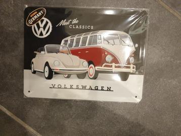 metalen plaat nostalgic art vw volkswagen bus en kever beschikbaar voor biedingen
