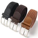 Elastische broekriem Stretch riem Vlecht riem Gevlochten rie, Verzenden, Zwart, Nieuw, Riem of Ceintuur