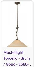 Hanglamp, Masterlight torcello bruin/goud, Ophalen, Klassiek, Zo goed als nieuw, Glas