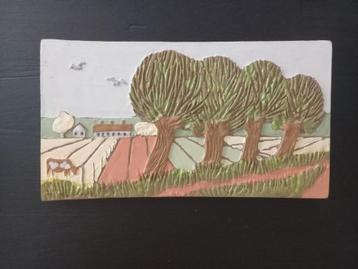 Zweedse Jie Gantofta kunstzinnige landschaps tegel beschikbaar voor biedingen