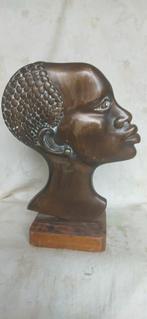 Bronzen buste van Afrikaanse vrouw, Ophalen of Verzenden