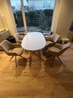 IKEA DALSHULST eettafel 180x95 – wit / massief berkenhouten, Ophalen, 50 tot 100 cm, 150 tot 200 cm, Scandinavische / Nordic stijl