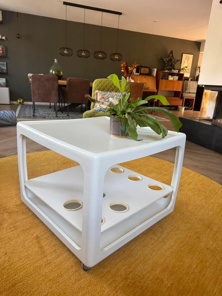 Vintage Space Age salontafel, Peter Ghyzcy, Huis en Inrichting, Tafels | Salontafels, Zo goed als nieuw, Minder dan 50 cm, 50 tot 100 cm