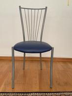 Keukentafel stoelen, Huis en Inrichting, Stoelen, Ophalen, Gebruikt, Blauw, Metaal