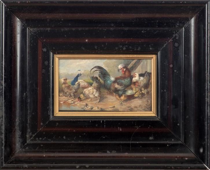 = DUITS == Max Hänger (1874-1941) == pluimvee =, Antiek en Kunst, Kunst | Schilderijen | Klassiek, Ophalen of Verzenden