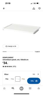 pax glasplaat en uittrekbare plank, Ophalen, 50 tot 100 cm, Zo goed als nieuw, Minder dan 100 cm