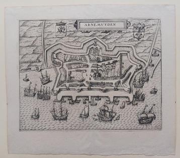 Arnemuiden plattegrond Blaeu Guicciardine ca. 1610 beschikbaar voor biedingen