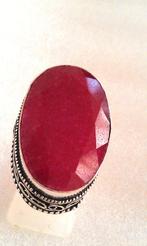 zilveren Ring met Robijn, Sieraden, Tassen en Uiterlijk, Ringen, Verzenden, Nieuw, 17 tot 18, Dame of Heer