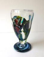 Glazen vaas helder blauw groen Bernard Heesen Unica 3617-g, Ophalen of Verzenden