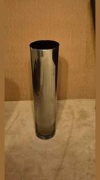 Glazen vaas zilverkleurig 60cm hoog, Ophalen of Verzenden, Overige kleuren, Glas, 50 tot 75 cm